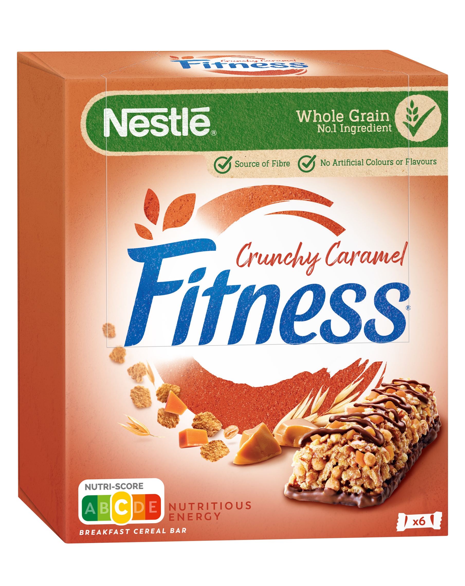 Nestlé FITNESS Breakfast Cereal Bar Crunchy Caramel Pack of 4